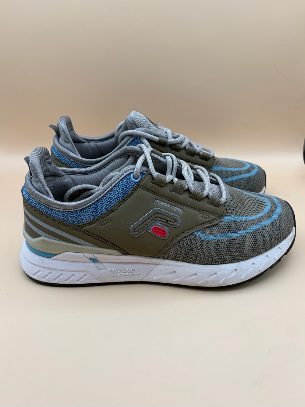 Fila Women’s Size 6.5W Olive Green & Light Blue Trainer Sneakers